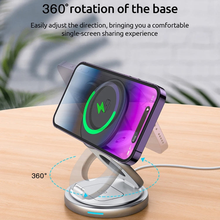 3 In 1 Zinc Alloy Magnetic Folding Wireless Charger